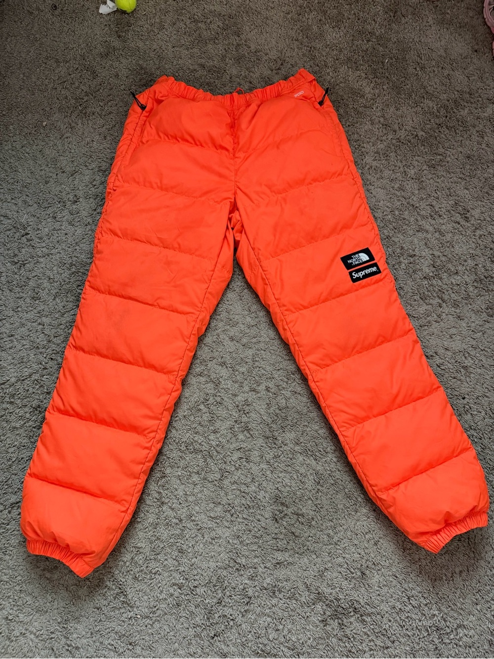 The Supreme North Face Bright Orange Insulated Joggers